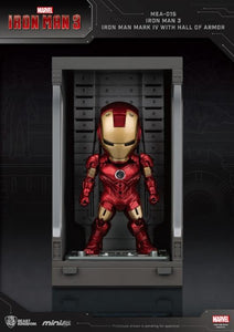 Iron Man 3 MEA-015 Iron Man MK IV Action Figure with Hall of Armor Display - Previews Exclusive