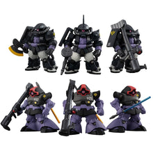 Load image into Gallery viewer, Mobile Suit Gundam FW Gundam Converge Black Tri-Stars Zaku II High Mobility Type &amp; Dom Set of 6 Figures

