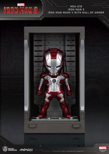 Iron Man 3 MEA-015 Iron Man MK V Action Figure with Hall of Armor Display - Previews Exclusive