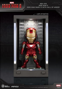Iron Man 3 MEA-015 Iron Man MK VI Action Figure with Hall of Armor Display - Previews Exclusive