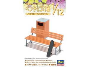 1/12 Park Bench and Trash Can
