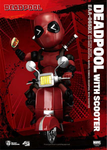 Marvel Deadpool Egg figure riding on his scooter 